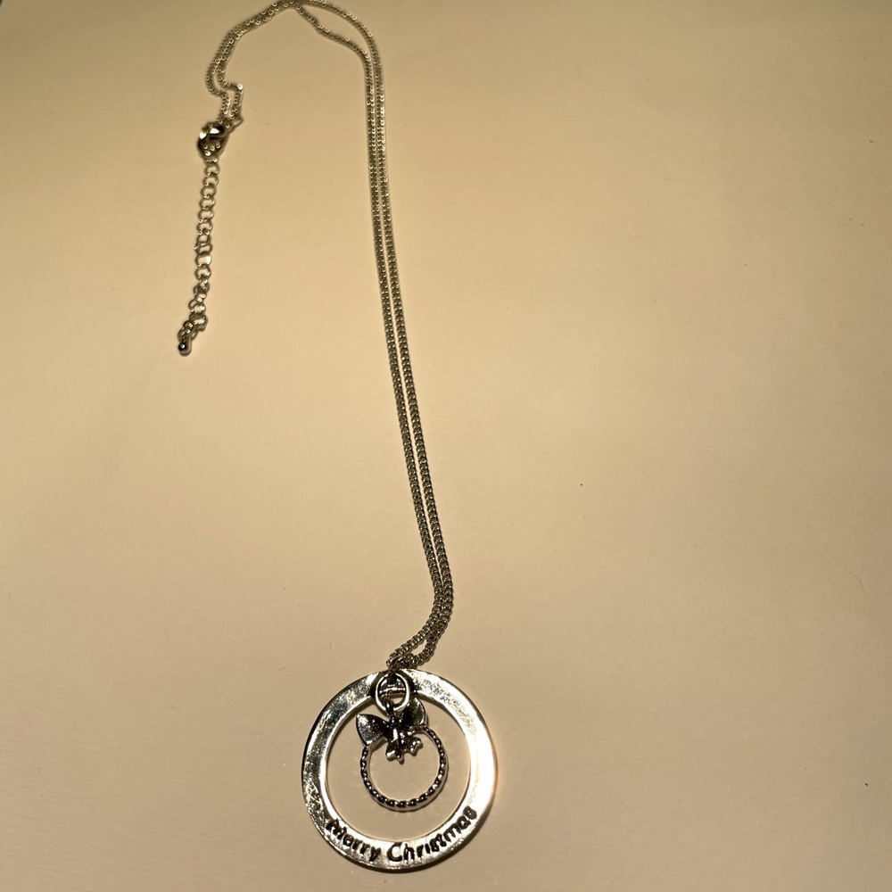 Silver tone Christmas necklace